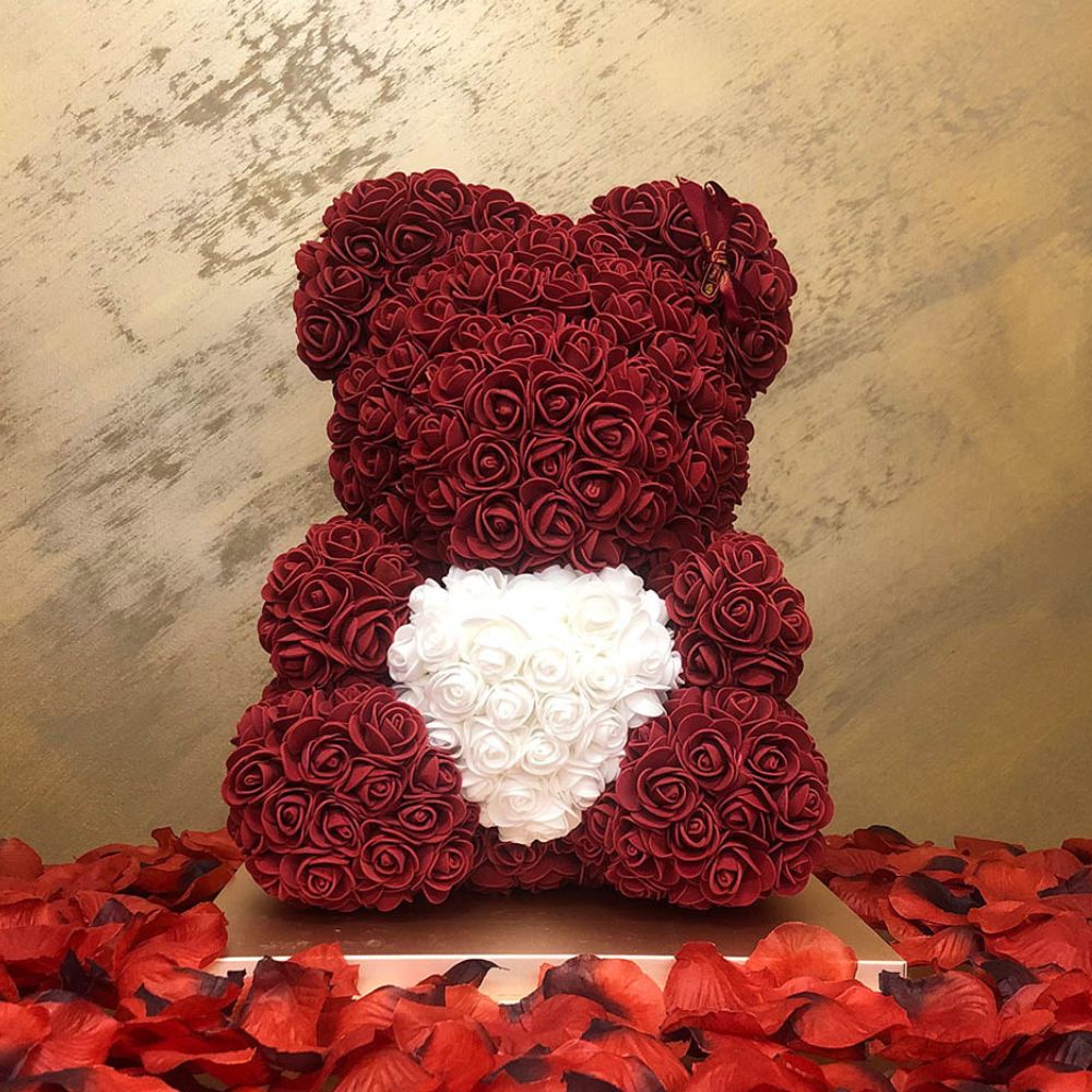 Limited Edition Burgundy Rose Bear