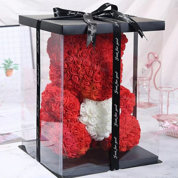 Dose of Roses Luxury Orange popular Bear Display Room Decor Christmas Gift Box Present