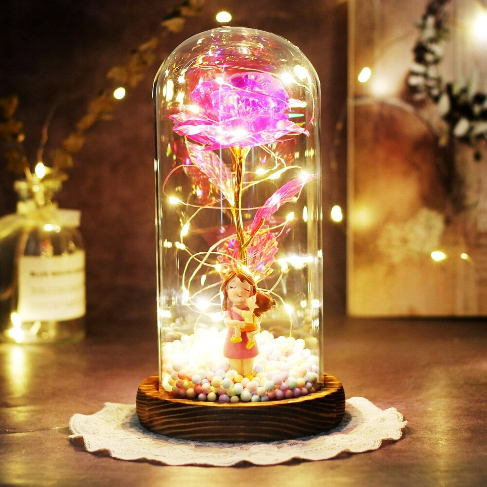 (Mother's Day Edition) LED Galaxy Rose In Glass