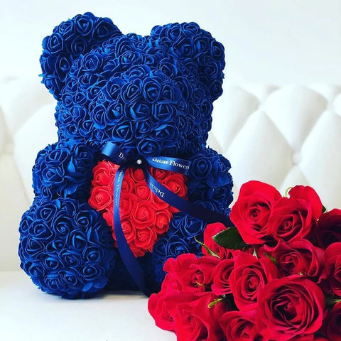 Exclusive Blue Rose Bear