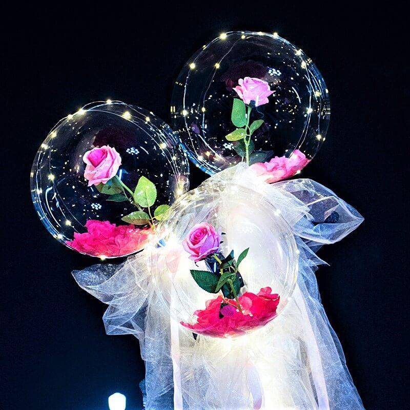 
                  
                    LED Balloon Rose Bouquet - RoseBearUs
                  
                