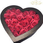 Heart Shape Box Preserved Roses - RoseBearUs