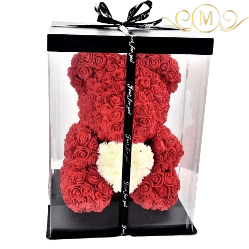 Luxury Rose Bear With Gift Box - RoseBearUs