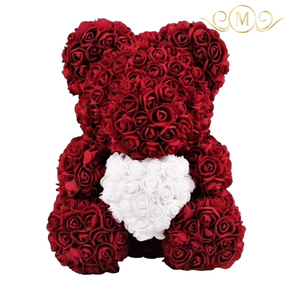 Limited Edition Burgundy Rose Bear - RoseBearUs